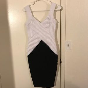 calvin klein white and black dress